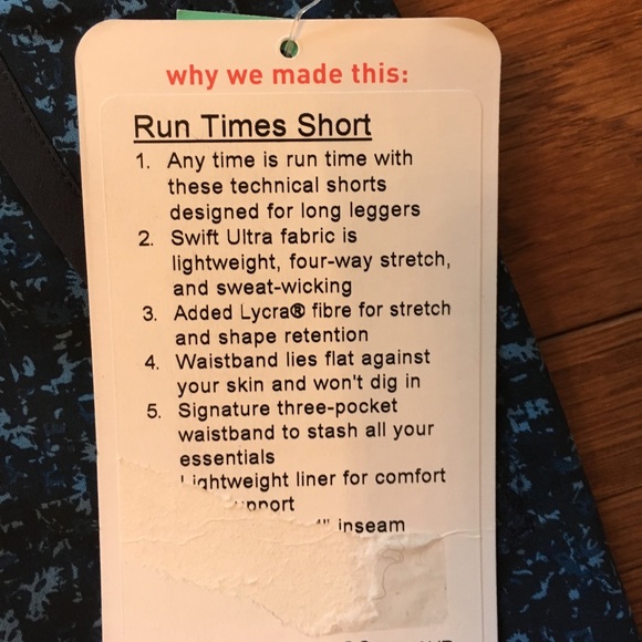 🎁Lululemon Run Times Short-Daisy Dust Illuminight Black-12🎁 - Picture 9 of 11